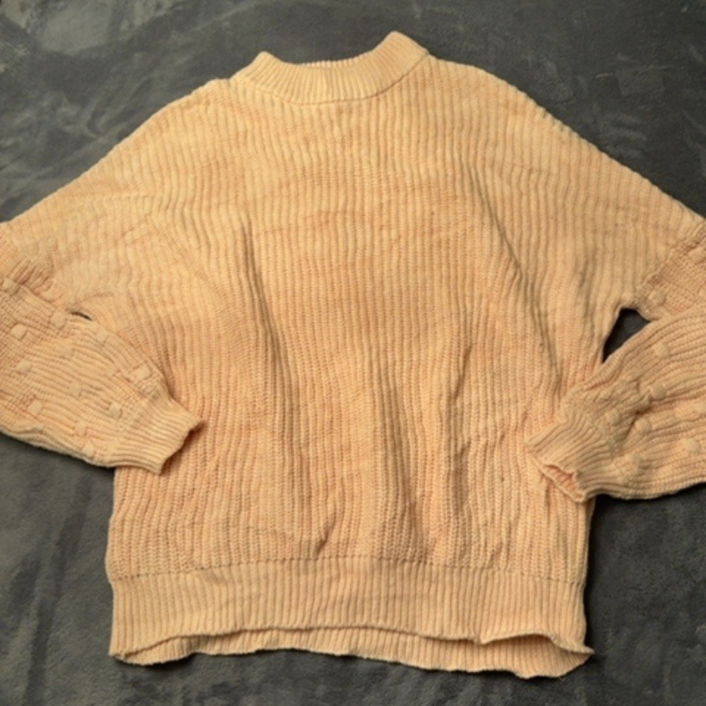 ONEILL Sweater Womens Medium Peach Textured Knit Pullover Cozy Casual